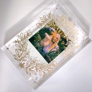 Handmade 5x7 Acrylic Frame with Gold Floral Border